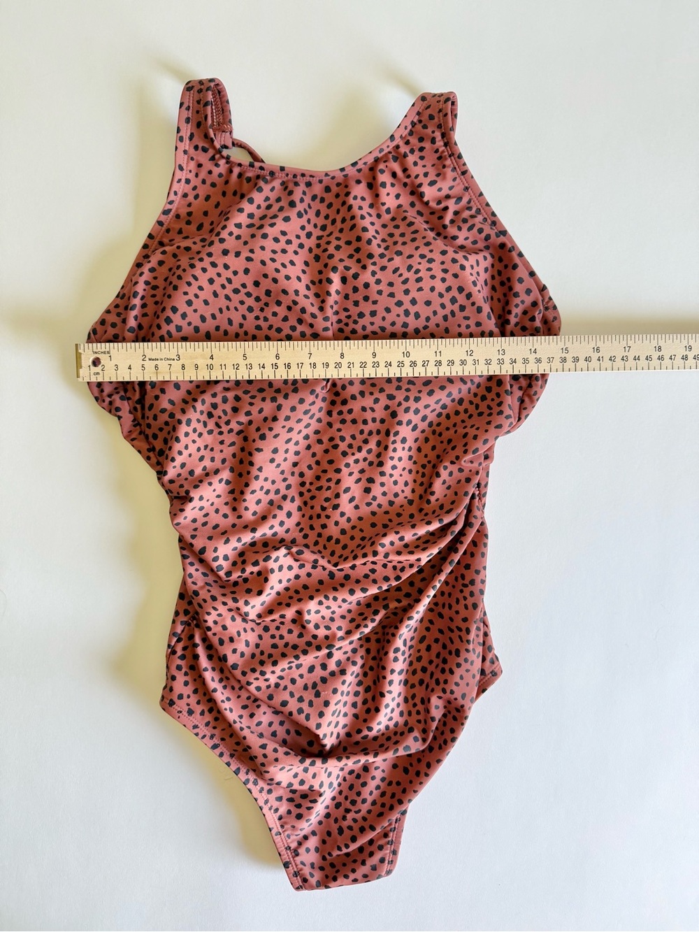 Kona Sol Brown One-Piece Swimsuit with Black Spot Print - Picture 5 of 9